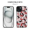 iPhone 15 case compatible with iPhone 15 with text print design, TPU leather, full protection