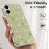 iPhone 16 case, olive green with white pattern, skin-friendly and smooth design