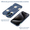 iPhone 15 case with blue starry pattern, PC plastic, scratch-resistant, lens and screen protection.