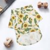 Sunflower pattern pet shirt for cats and dogs, breathable polyester fabric, classic shirt style
