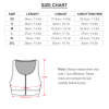 Yoga Zipper Vest Size Chart - Length, Bust, Waist Measurements