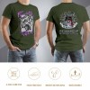 Men's dark green cotton Fearless Tiger graphic tee,  collection, front and back view.