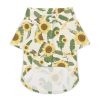 Pet shirt with sunflower pattern, breathable polyester for cats and dogs