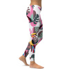 Soft ladies yoga pants with colorful abstract pattern, high-waist design, suitable for sports and fitness.