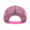 Pink baseball cap rear view, mesh back and adjustable strap for comfortable outdoor wear.