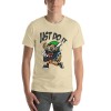 Cream Men's T-shirt with 'Just Do It' baseball cartoon design, breathable cotton fabric