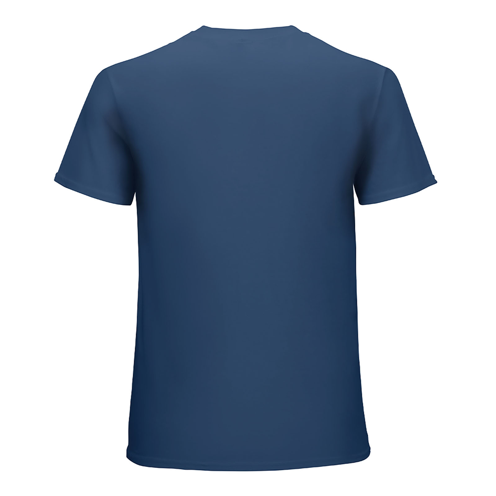 Navy blue cotton t-shirt - back view. Inkedjoy design, crew neck, comfortable.