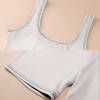 Thread Yoga Vest Set in white, sports bra and shorts, perfect for workouts and yoga sessions.