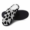 Cotton slippers with black and white pattern, rubber sole, comfortable indoor wear.