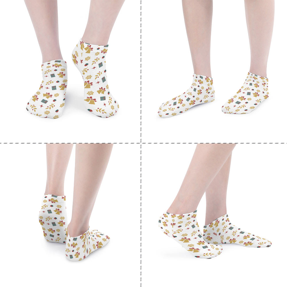 Comfortable Pattern Socks (5 Pairs), made of large chemical fiber, featuring repeating patterns, suitable for all seasons.