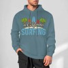 Blue California Surfing hoodie, 100% cotton, loose fit, for daily wear.