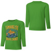 Green pure cotton long sleeve T-shirt with 'A SMOOTH SHAKER' graphic, casual wear.
