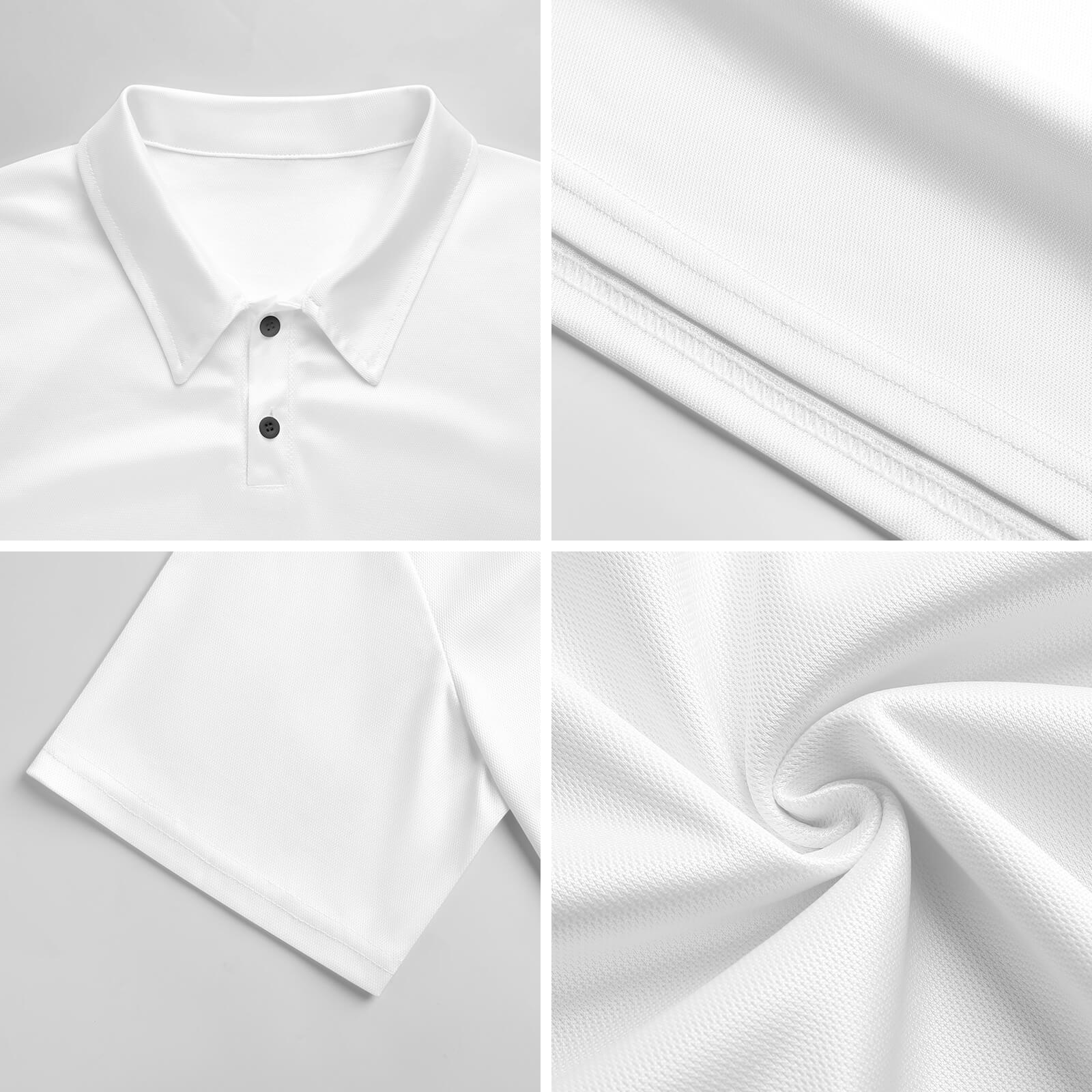 Men's white polo shirt, featuring pique cloth details. Comfortable and versatile.