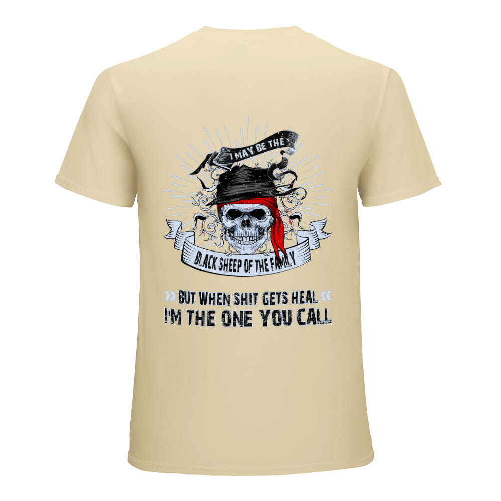 Beige cotton Fearless Tiger graphic T-shirt with skull print and inspirational quote for men