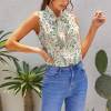 Summer sleeveless top with floral print and tie detail, Inkedjoy