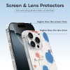 iPhone 16 series case with screen and lens protectors, colorful abstract design, protective cover