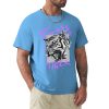Men's light blue 100% cotton Fearless Tiger graphic T-shirt, front and back view, collection.