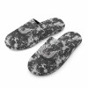 Home cotton mop - Gray camo pattern, soft flannel material, TPR sole, indoor slippers for autumn and winter.