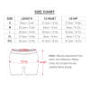Size chart for women's skinny sports yoga shorts, showing waist, hip, and length measurements.