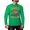 Green pure cotton long sleeve T-shirt featuring ASMODUS Shark Attack graphic for casual wear