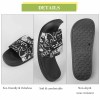 Black PVC home slipper with unique pattern, perfect for home, beach, and pool wear.