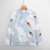 Men's Fylly Printing Baseball Uniform with swan print, Japanese sweater cloth, comfortable fit, perfect for casual wear.