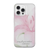 iPhone 16 series case with pink watercolor floral design, TPU protective cover
