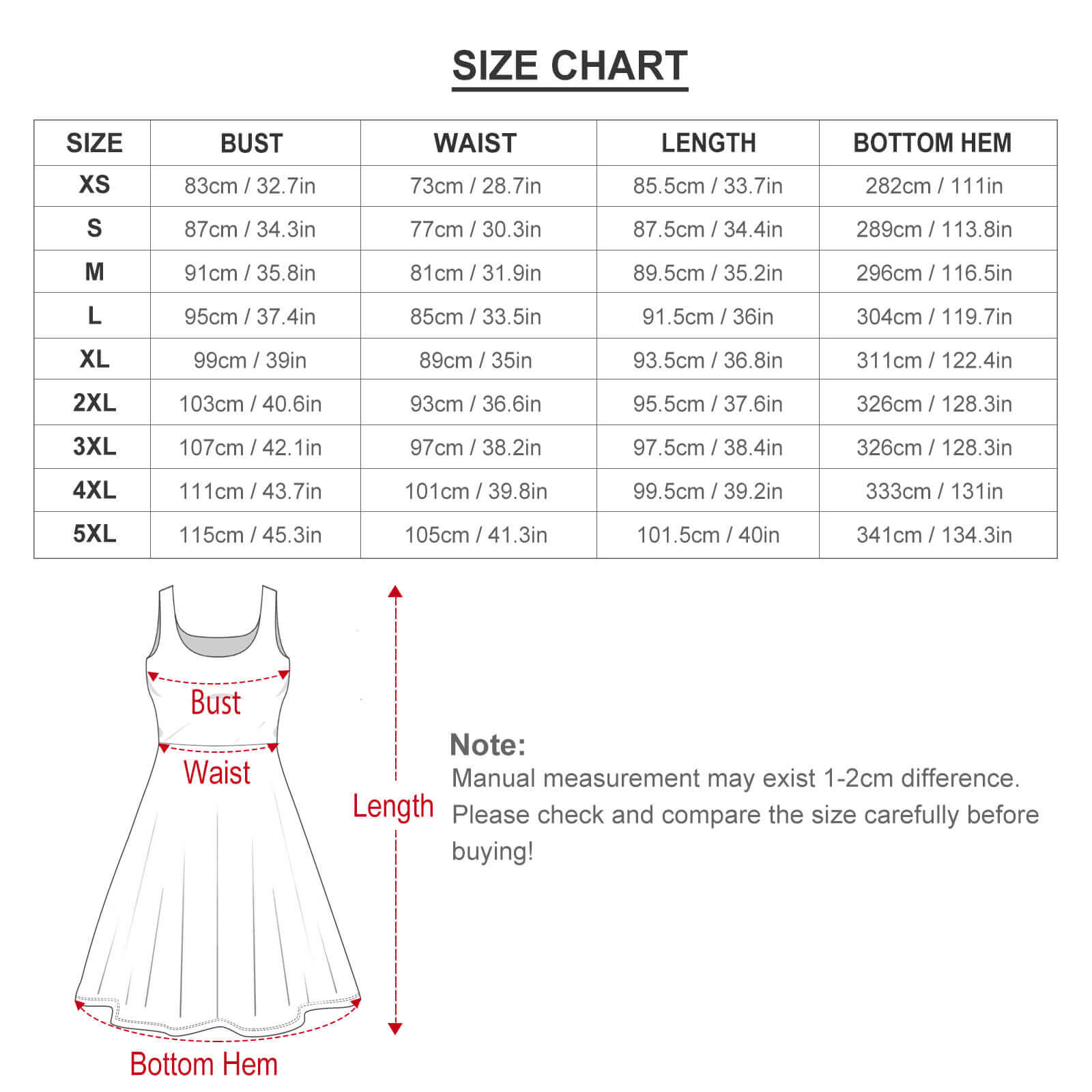 Custom Print on Demand Women's Round Neck Sleeveless Big Hem Dress