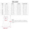 Size chart for round neck sleeveless dress from Inkedjoy, showing bust, waist, and length measurements.