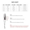 Size chart for floral print knotted bikini swimsuit, including bust, waist, and hip measurements.