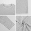 Light grey pure cotton long sleeve T-shirt fabric detail, casual wear, featuring a soft texture and comfortable design.