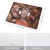 Custom leather mouse pad, waterproof and durable, ideal for gamers and office use.