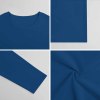 Blue pure cotton long sleeve T-shirt, showcasing fabric detail, collar, and sleeve for casual wear
