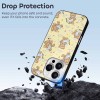 iPhone 16 Series case with bear pattern, drop protection. Yellow glass + TPU, scratch-resistant.