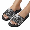Black PVC home slippers with unique pattern, suitable for home, beach, and pool wear, comfortable and durable