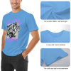 Men's light blue cotton 'Fearless Tiger' graphic tee, collection, features comfort, round collar, and soft touch fabric.