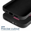 iPhone 15 series black TPU case with precise cutout for ports and speakers, shockproof design, featuring "BRAZIL" text.