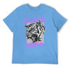 Light blue men's cotton 'Fearless Tiger' graphic T-shirt,collection