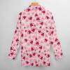 Women's pink heart-patterned suit jacket, polyester material for office or travel wear