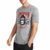 Gray cotton short sleeve T-shirt with gorilla graphic print for men, summer fashion.