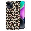 iPhone 14 fiber skin case with leopard print, scratch-resistant and stylish