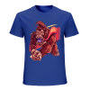 Blue cotton Inkedjoy t-shirt with red monster graphic print
