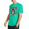 Teal cotton short-sleeved T-shirt with "AMERICAN LEGEND" gorilla graphic print