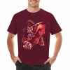 Men's maroon cotton t-shirt with red monster graphic print | Inkedjoy