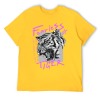 Yellow cotton men's Fearless Tiger graphic T-shirt, front and back print, collection