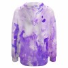 Purple watercolor dropped sleeve hoodie, comfortable and stylish design for casual wear