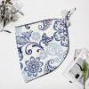 White and blue floral beach wrap skirt, chiffon material, adjustable tie, perfect beach cover-up