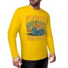 Yellow long sleeve T-shirt with graphic, pure cotton material for casual wear