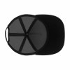 Black baseball cap interior view, showing the structure and mesh back for breathability and comfort.