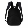 Black 17-inch Shoulder Backpack Back View - Mesh Panel and Adjustable Straps